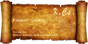 Kasper Csaba névjegykártya