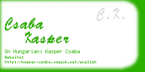 csaba kasper business card